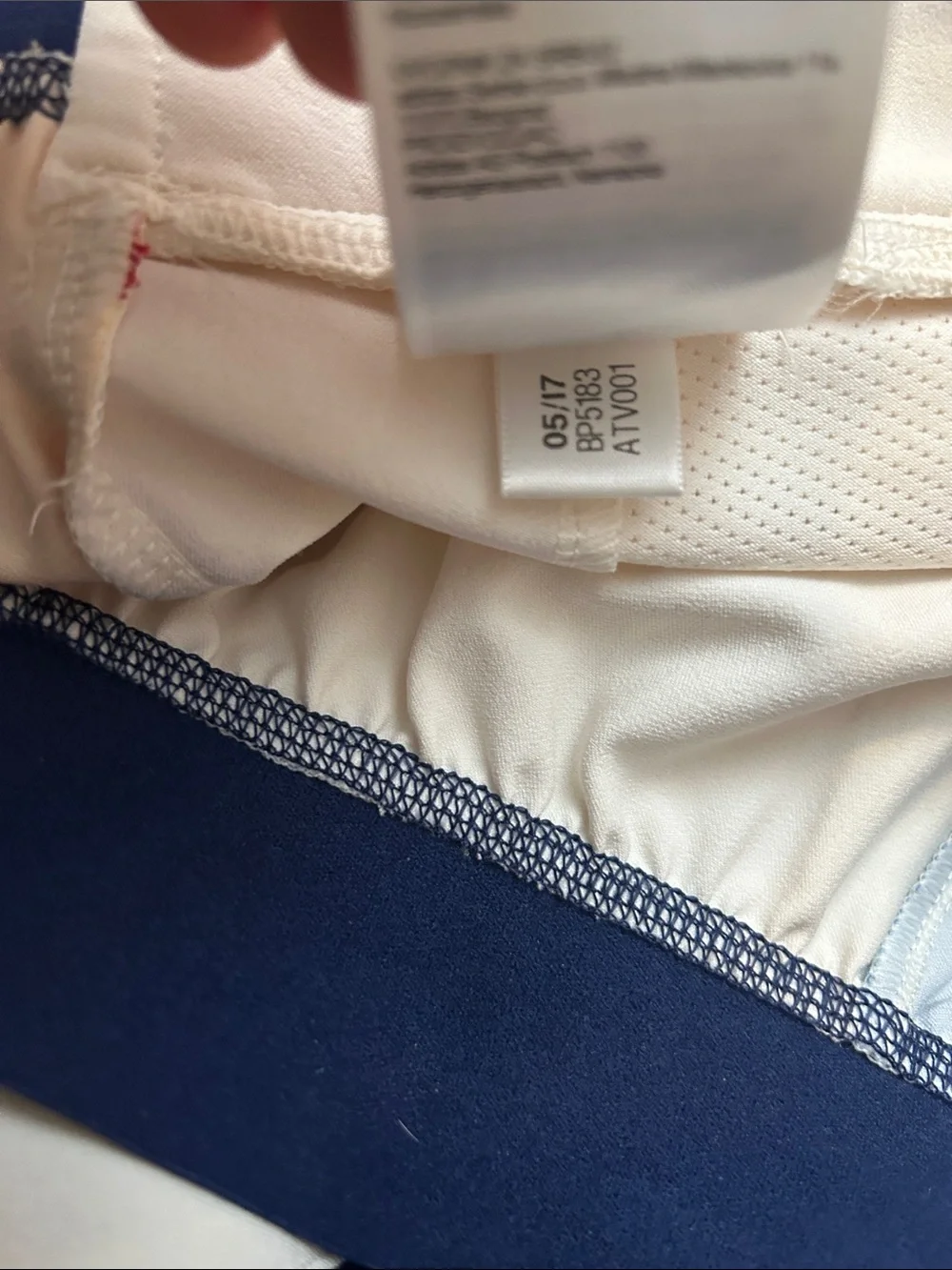 adidas Men’s Cream Athletic Shorts with Navy, Blue and Gold Panels